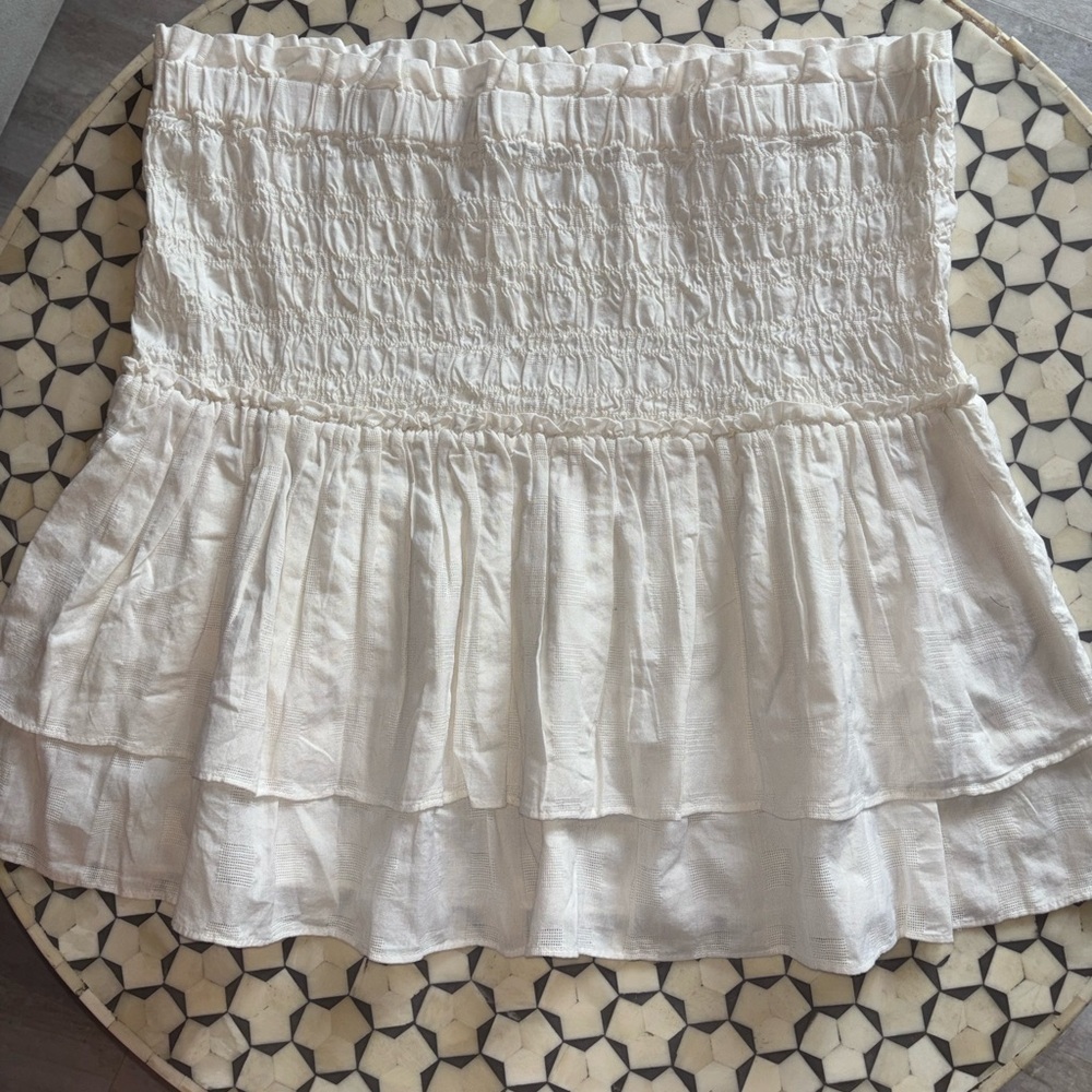 Madewell White Tiered Smocked Mini Skirt - Picture 2 of 5